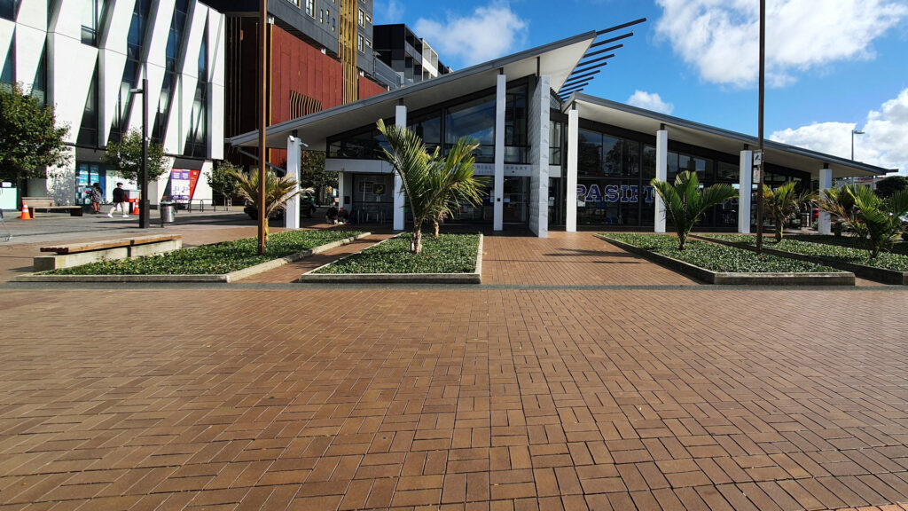 Brick Forecourt of New Lynn Library