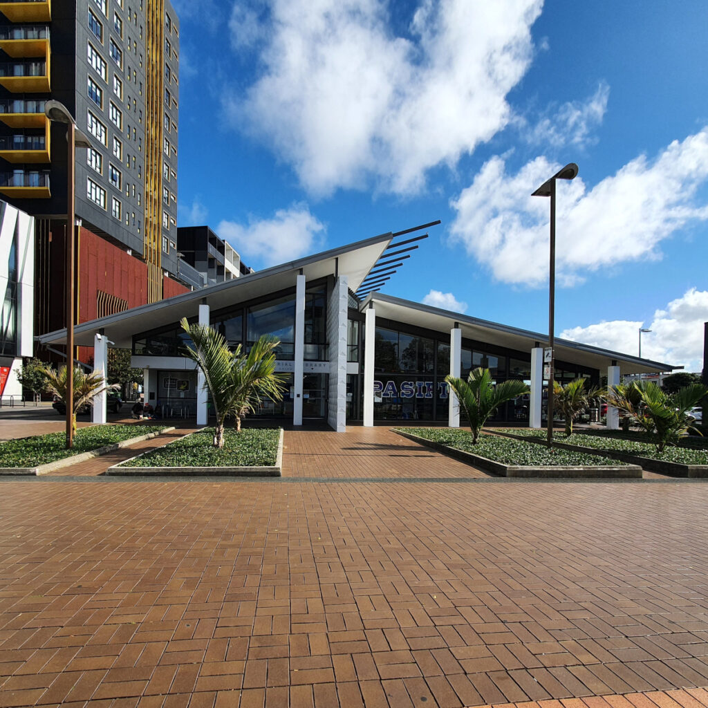 Brick Forecourt of New Lynn Library